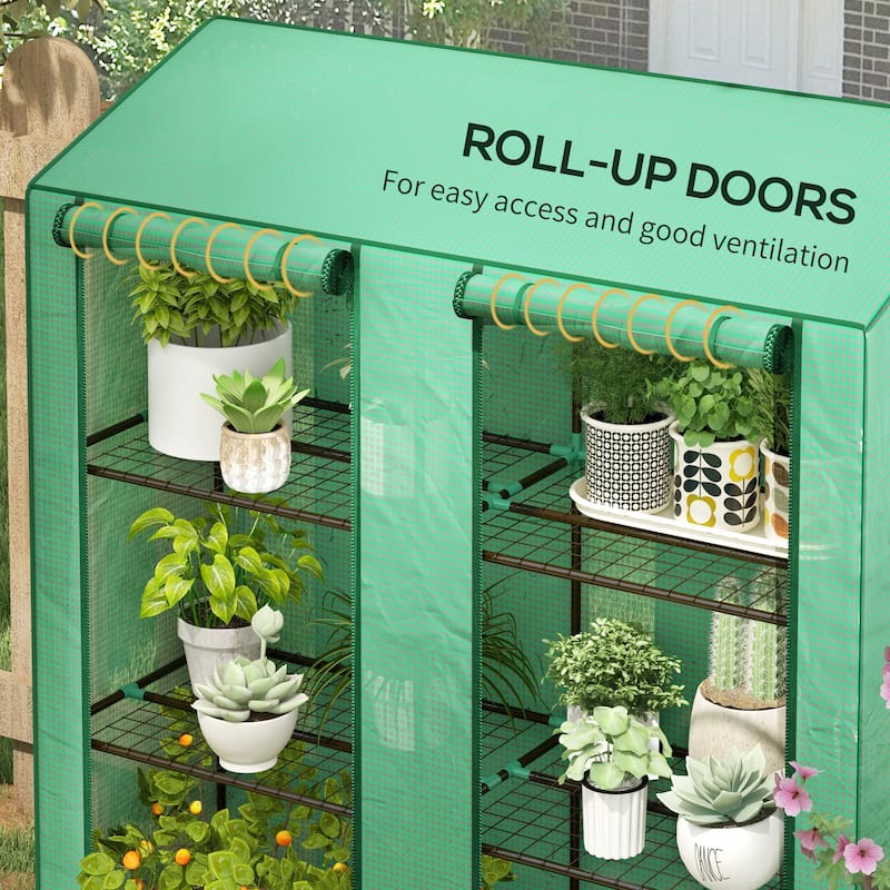 Mini Greenhouse with 3 Tier 6 Shelves Portable Green House