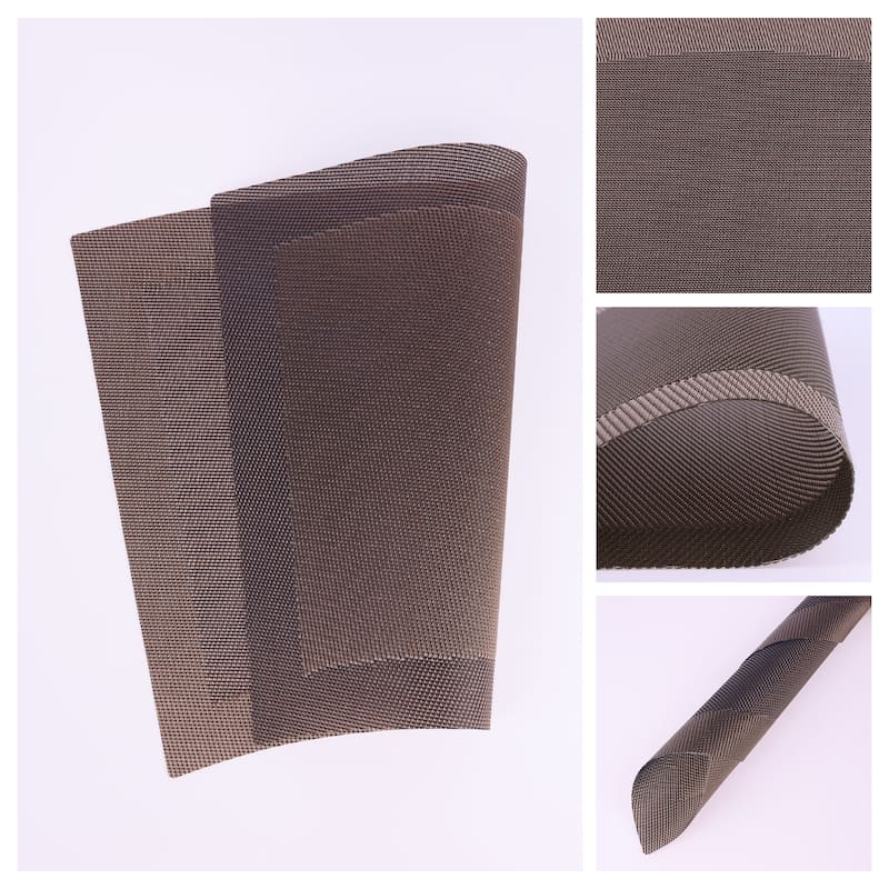 Placemats Set of 8, PVC Placemats for Kitchen Dining Table Decor - 18*13in - Brown