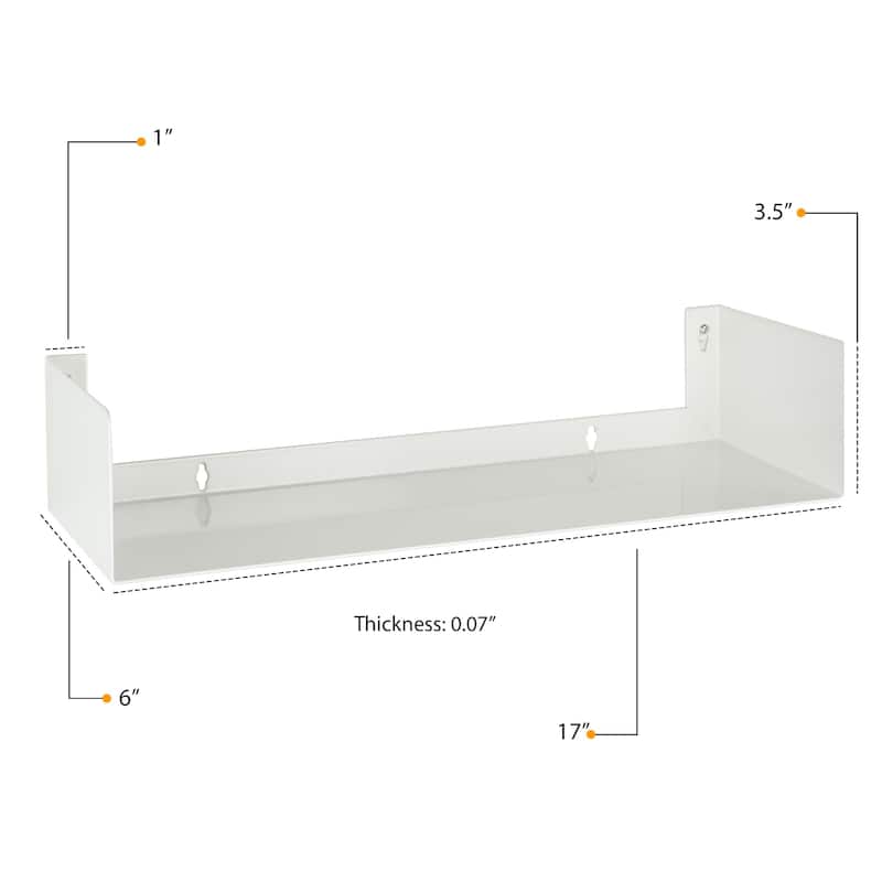 Wallniture Bali U Shape Floating Shelves Metal Bookshelf Wall Hanging Shelf (Set of 2)