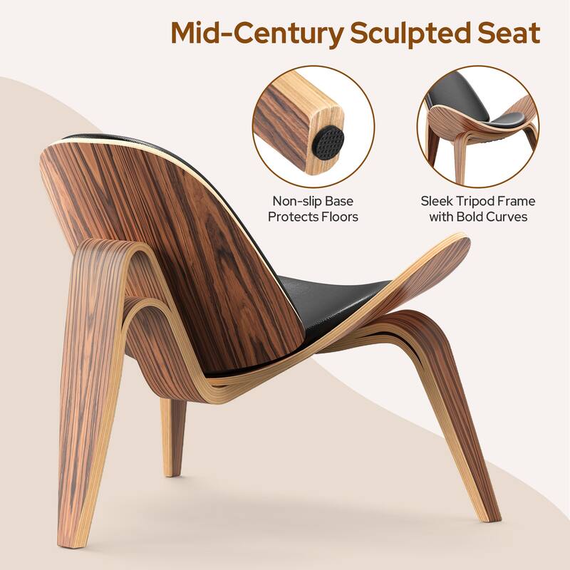 Nordic Style Three-Legged Shell Chair Living Room Chair Furniture