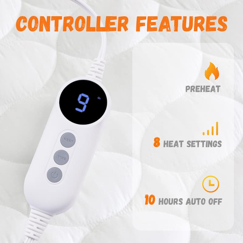 Temperature Regulating Electric Heated Mattress With Controllers