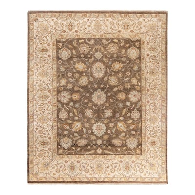 Oushak One-of-a-Kind Handmade Area Rug, Brown - 8' 2" x 9' 9"