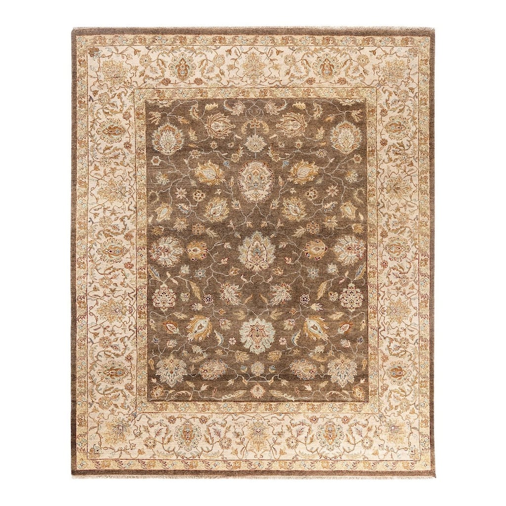 Oushak One-of-a-Kind Handmade Area Rug, Brown - 8' 2" x 9' 9"