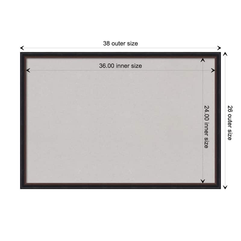 Salon Scoop Wood Framed Grey Corkboard Bulletin Board - Salon Scoop Red Black - Board Size 36x24