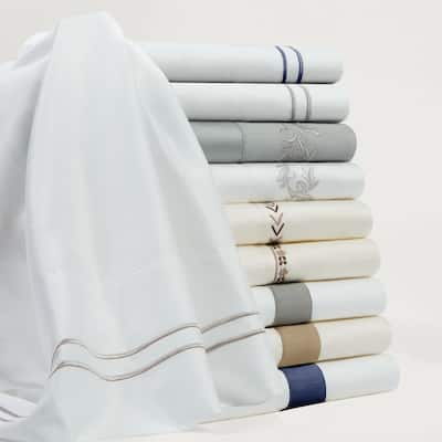 Hiend Accents 350TC Gray Scroll Embroidered Sheet Set, Gray, 4PC