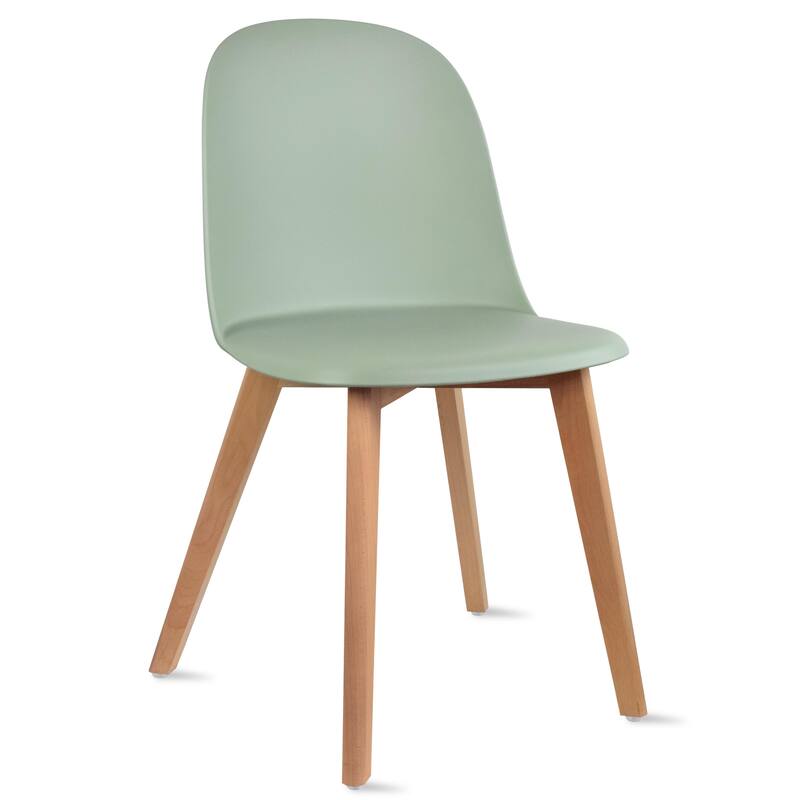 Set of 4 Plastic Dining Side Chair Wood For Event Kitchen Office Event Garden Patio Cafe