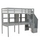 preview thumbnail 14 of 15, Harper&Bright Designs Twin Size Loft Bed with Double Desks