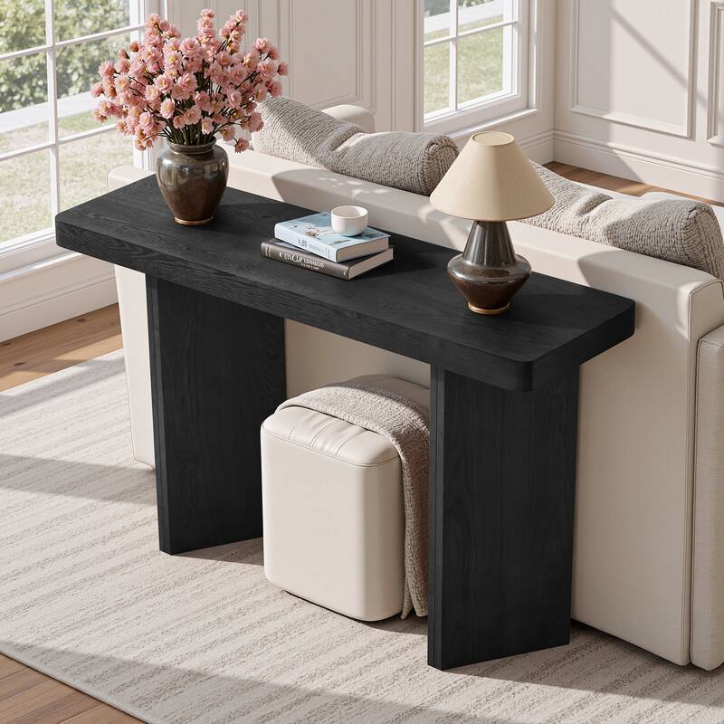 50" Modern Console Table Entryway Sofa Table with Solid Wood Veneer - 49.21"L x 13.78"W x 30.31"H