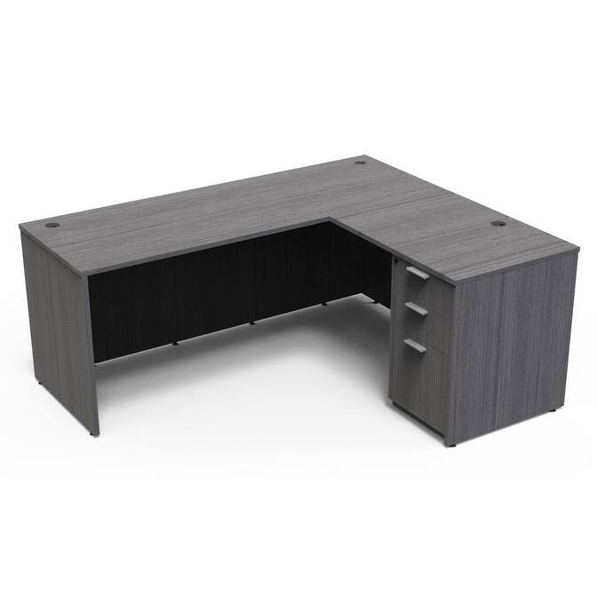 Kai 71x78 Executive Home Office L-Shape Desk w/ Single Storage Cabinet