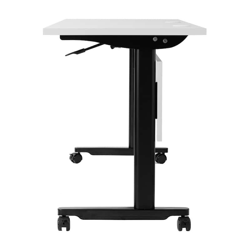 Commercial Nesting Flip Training Table with Steel Frame and T-Legs - 23.5"W x 72"D x 30"H