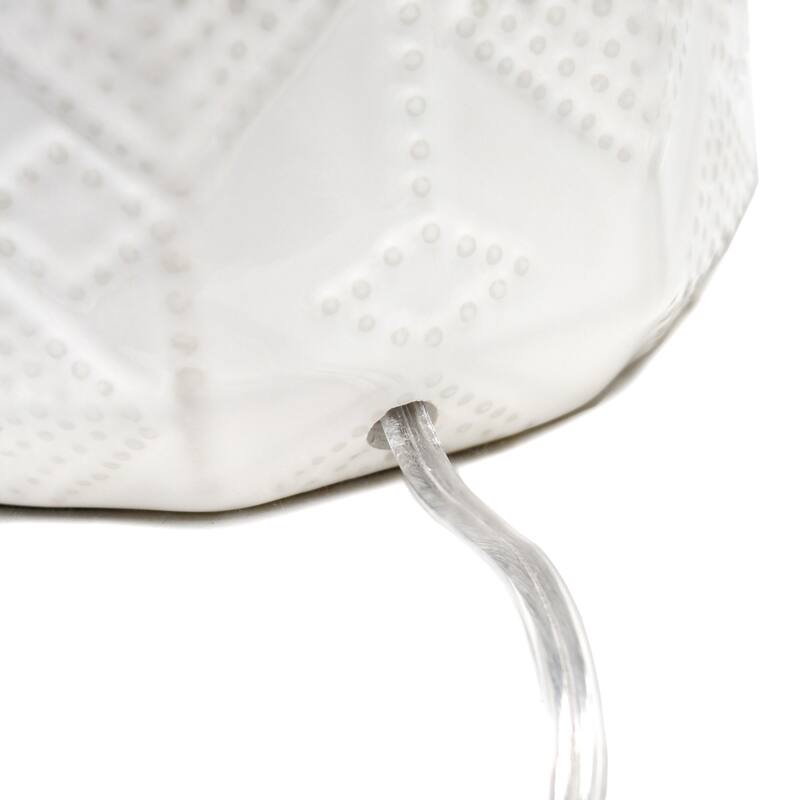 19 in. Off White Finish Table Lamp with White Shade, Desk Lamp for Writing and Computer Desks