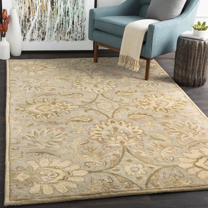 Livabliss Caesar Updated Traditional Oriental Area Rug - 4' x 6' - Olive - Rectangle