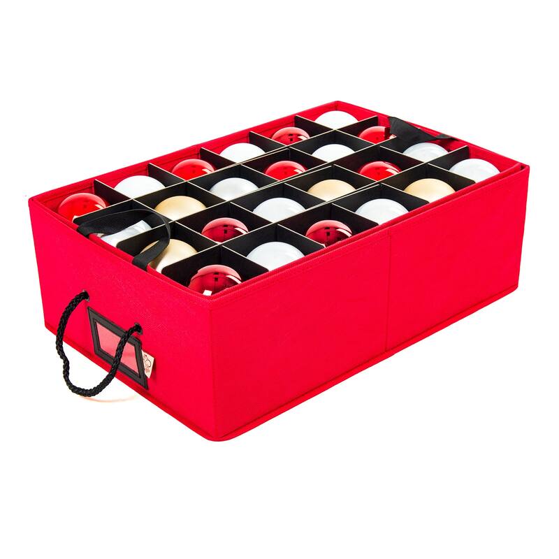 48 (3 in.) Christmas Ornament Storage Box with Dividers