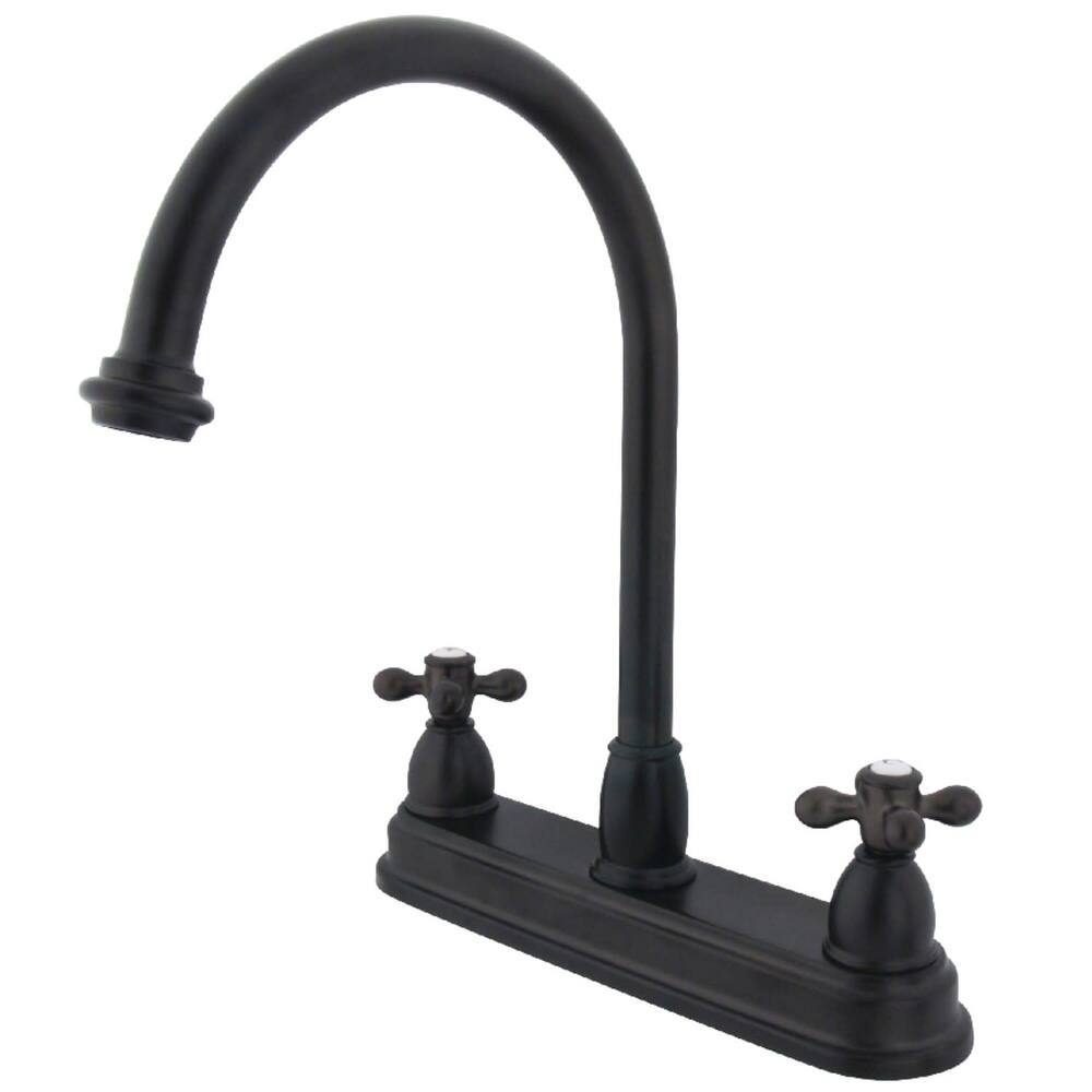 Kingston Brass Restoration Centerset Kitchen Faucet with Metal Cross