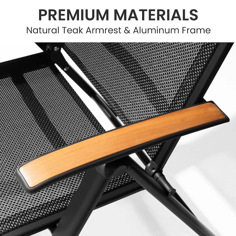 7/9/11-Piece Outdoor Patio Dining Set Aluminum Rectangular Dining Table and Adjustable Folding Chairs