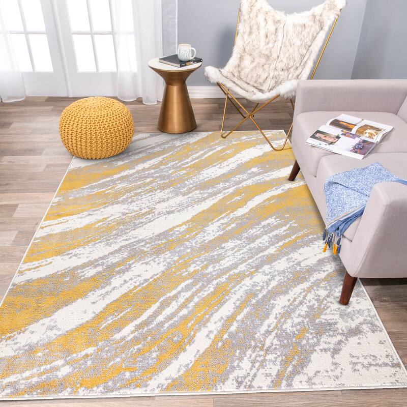 World Rug Gallery Modern Abstract Swirl Area Rug