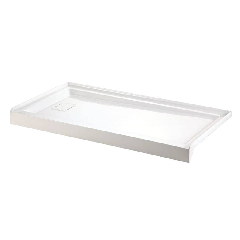 Kingston Brass Dominica 60" x 32" Rectangular Shower Base with Single - White