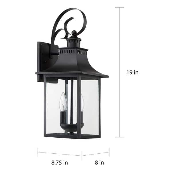 Maikoor Black Steel 2-light Outdoor Wall Lantern by Havenside Home