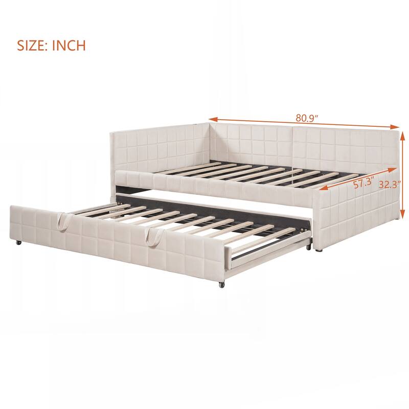 Full Size Upholstered L-Shaped Upholstered Daybed