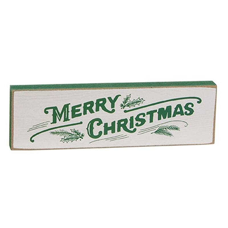 Christmas Magic Thin Wood Blocks for Shelf Display - 3 Asstd. - 5" x 0.50" x 1.50"