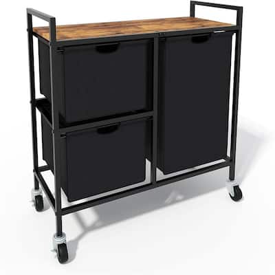 Rolling Laundry Hamper with Shelf - 13"D x 30"W x 31"H