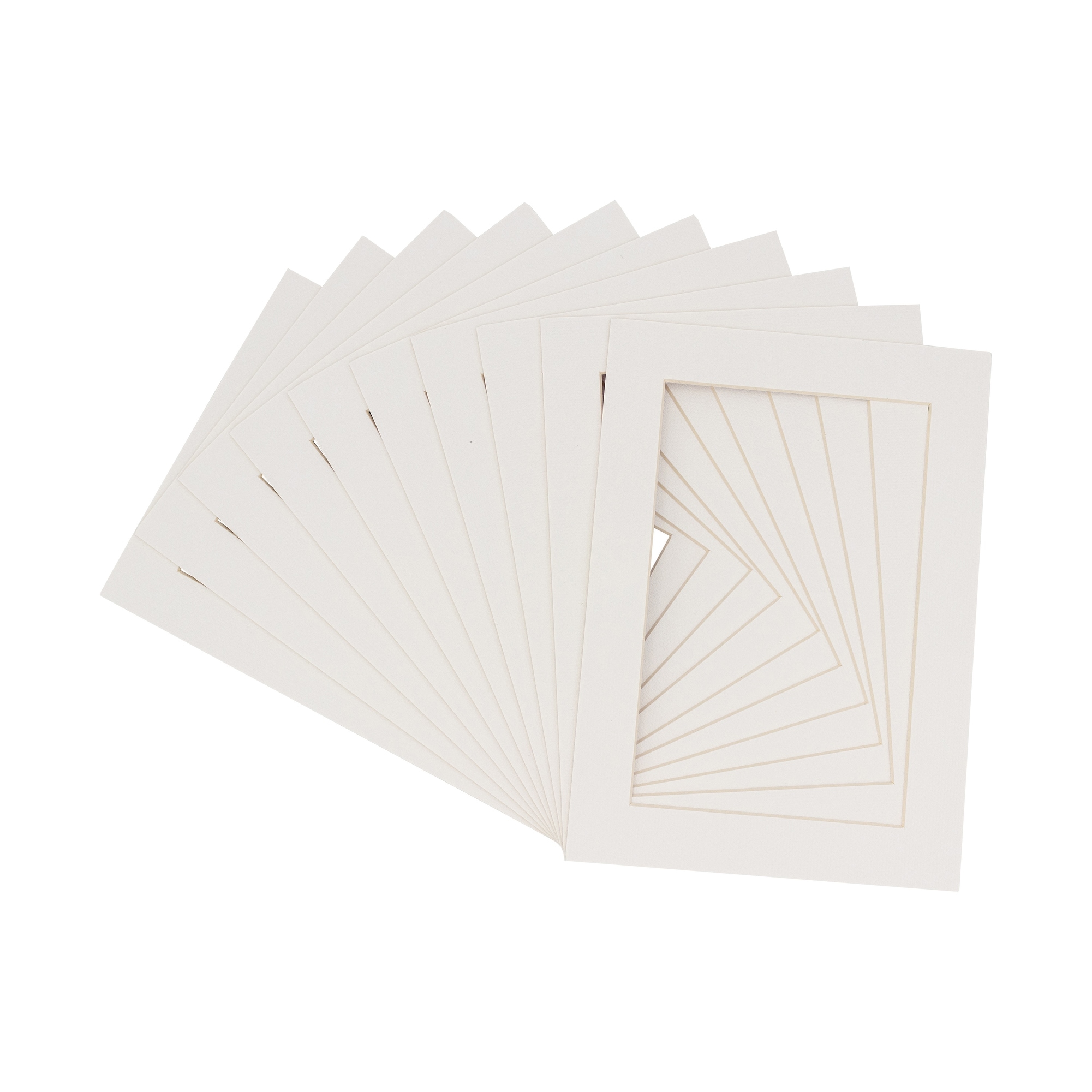 Set of 5-11x14 8-PLY White Gallery Mats for 4x6 Photos