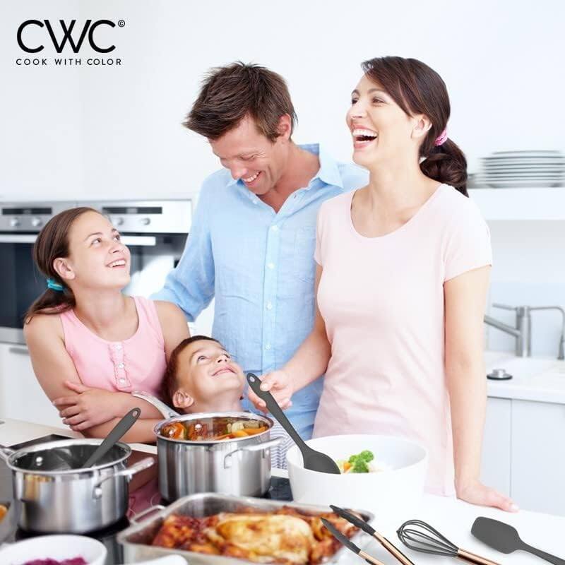 COOK WITH COLOR Silicone Kitchen Utensil Set Nonstick Safe, Easy-Clean Cooking Tools, Aqua