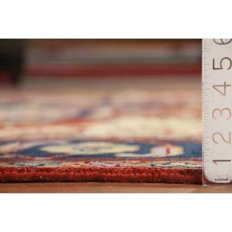 Geometric Heriz Serapi Indian Handmade Wool Carpet - 9'9" x 13'7"