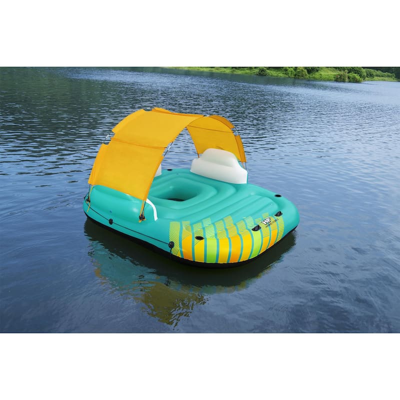 Bestway Hydro-Force Sunny Lounger 5 Person Inflatable Island Floating Water Raft - 49.2