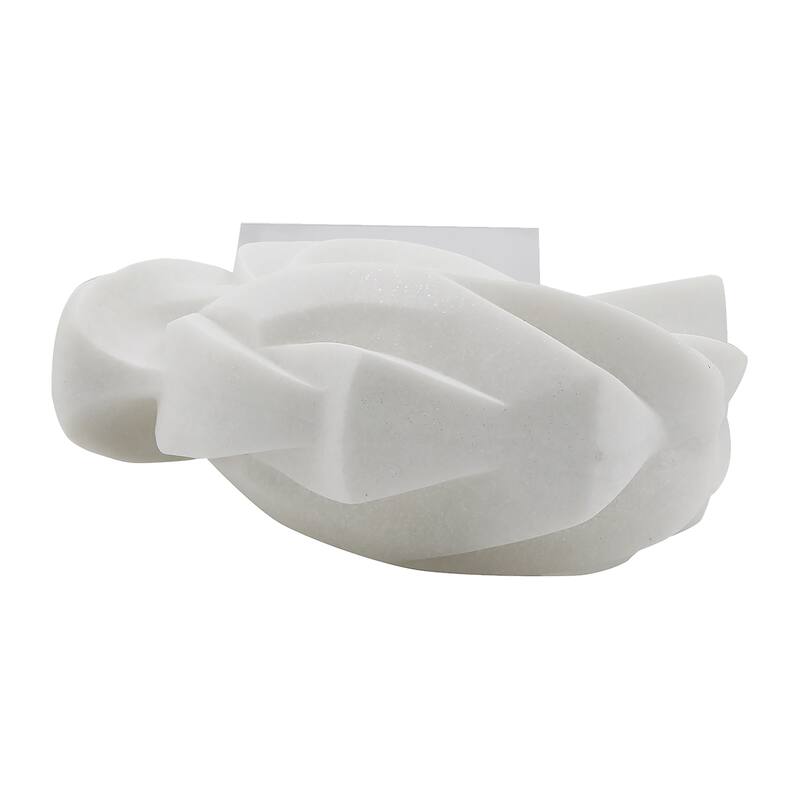 Sagebrook Home 15" Laila Statuary in White, Exquisite Resin and Acrylic Modern Sculpture for Home Decor - 14" x 6" x 15"