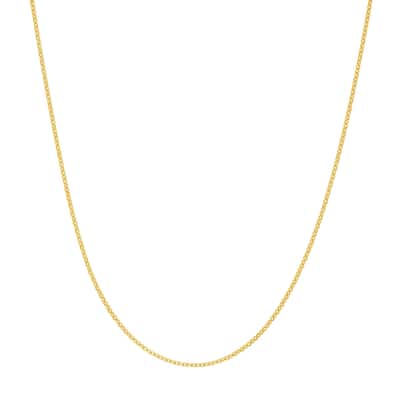 Curata 14k Yellow Gold 0.7mm Cable Chain Necklace (Spring Ring)