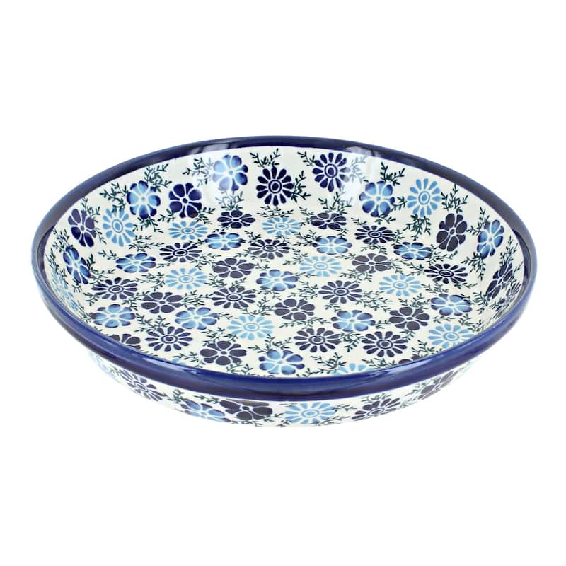 Blue Rose Polish Pottery 879 Zaklady Pie Plate
