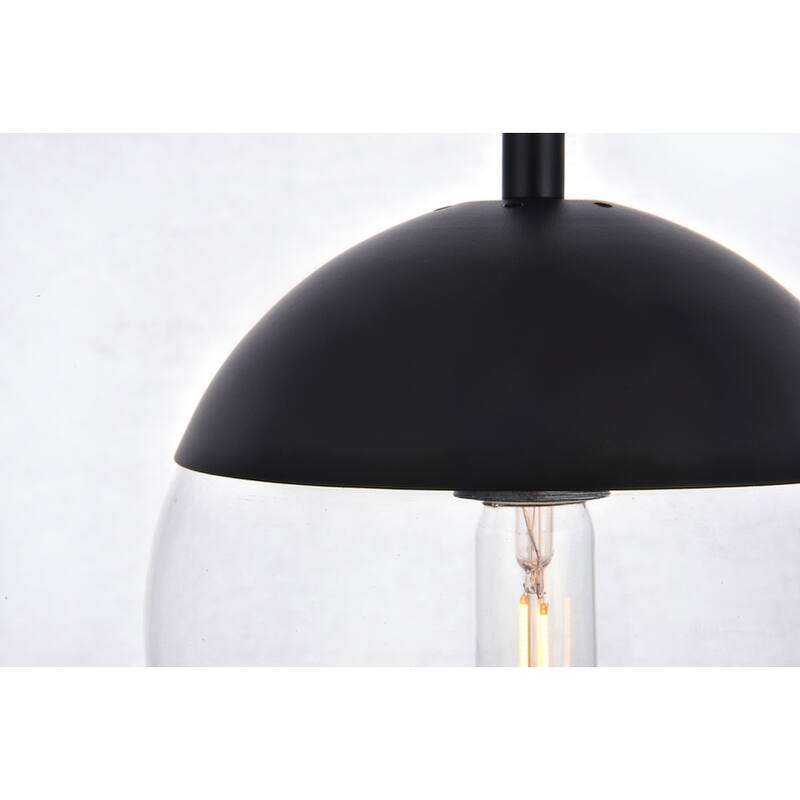 1-light Mid-century Adjustable Pendant with 8-inch Glass Orb Shade