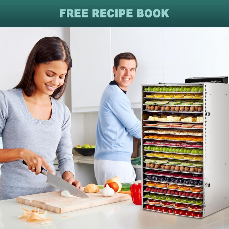 Food Dehydrator 20 Stainless Steel Trays, Food Dryer Machine for Fruit, Vegetables and Meat - 20-tray