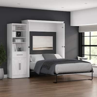 Key West Queen Murphy Bed with Wardrobe (94W) by Bestar