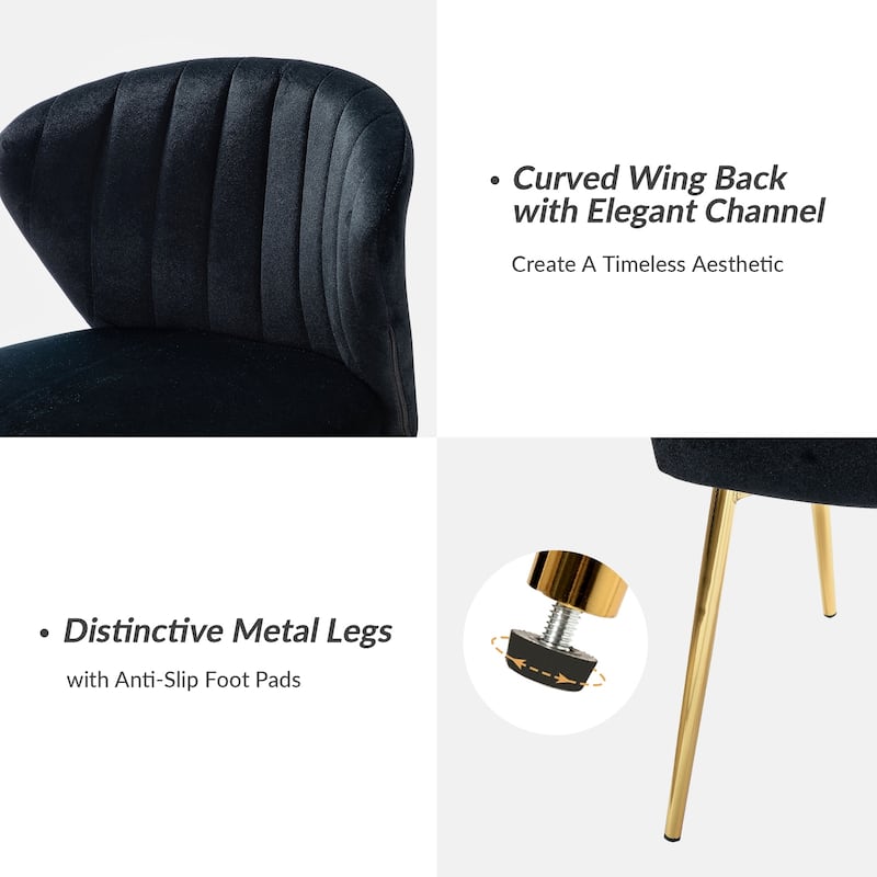 Aruna Accent Chair with Metal Legs 20''W X 19.5 ''D X 29''H by HULALA HOME