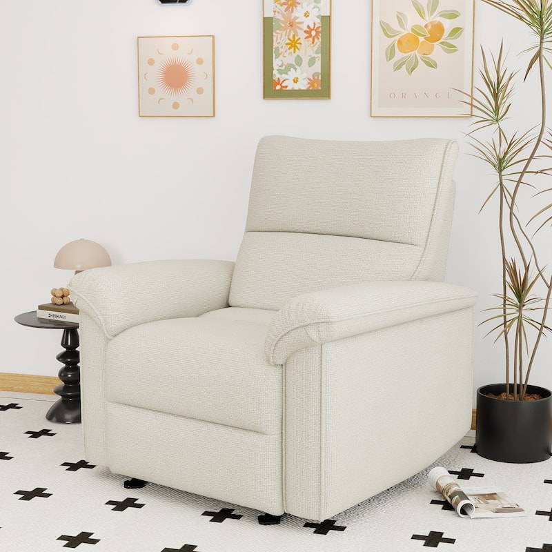 GDFStudio - Zero Wall Snowflake Velvet Power Recliner with USB Type-C