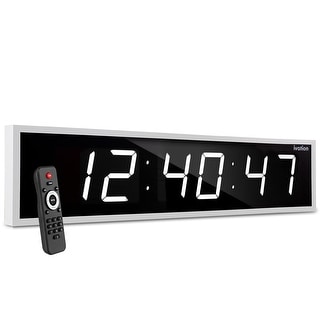 Ivation Large Digital Wall Clock, LED Display W/Timer