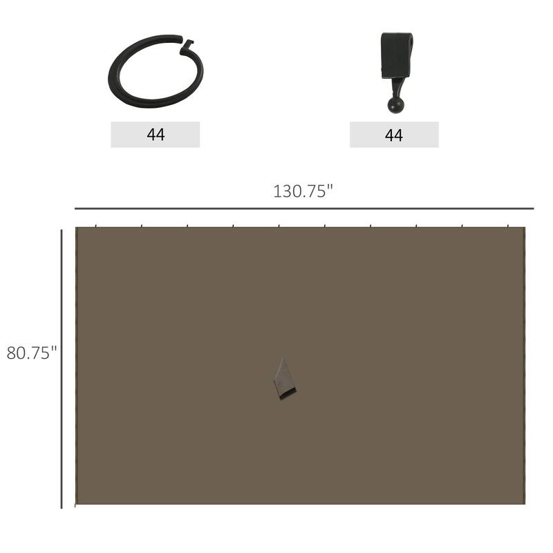 Outsunny 9.84' x 11.8' Gazebo Sidewall Set with Hooks/C-Rings