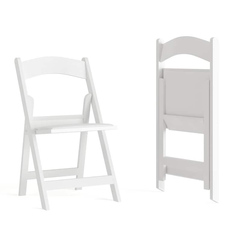 Set of 2 Folding Chairs with Padded Seats - 18"D x 17.25"W x 30.75"H - White
