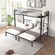 preview thumbnail 2 of 11, Twin Size Metal Triple Twin Bunk Bed Can Be Separated into 3 Twin Beds/Bunk Bed for Three/ Safety Guardrail