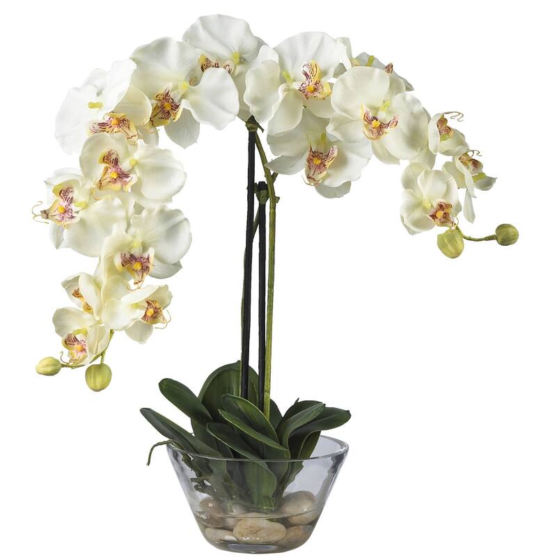 Artificial Orchid Arrangement with Vase