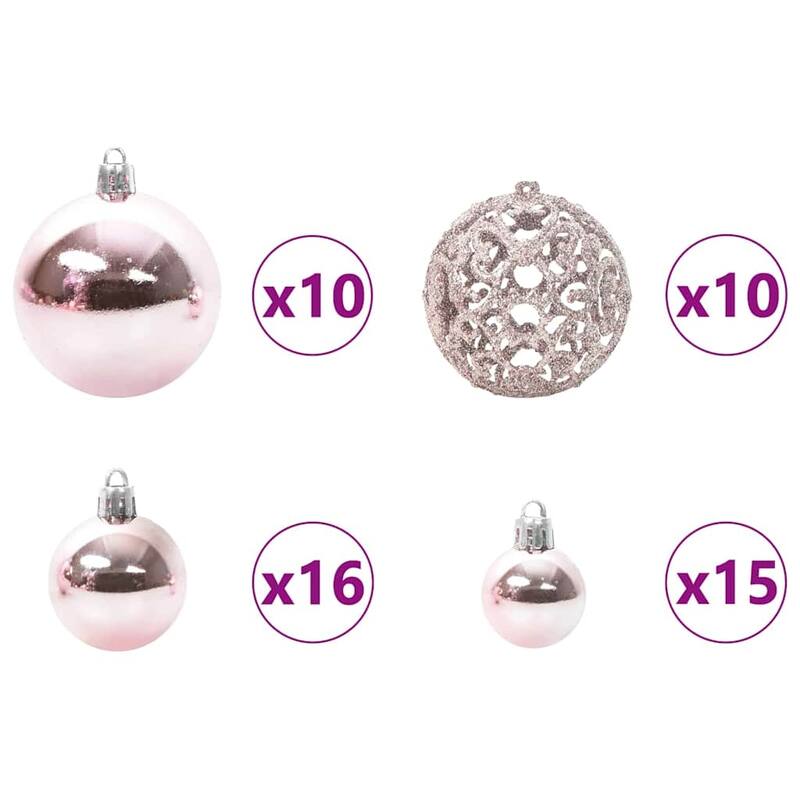 vidaXL Artificial Christmas Tree LED&Ball Set&Flocked Snow Decoration PVC&PE