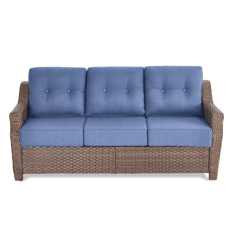 Pocassy Wicker Sofa Chair Set for Garden