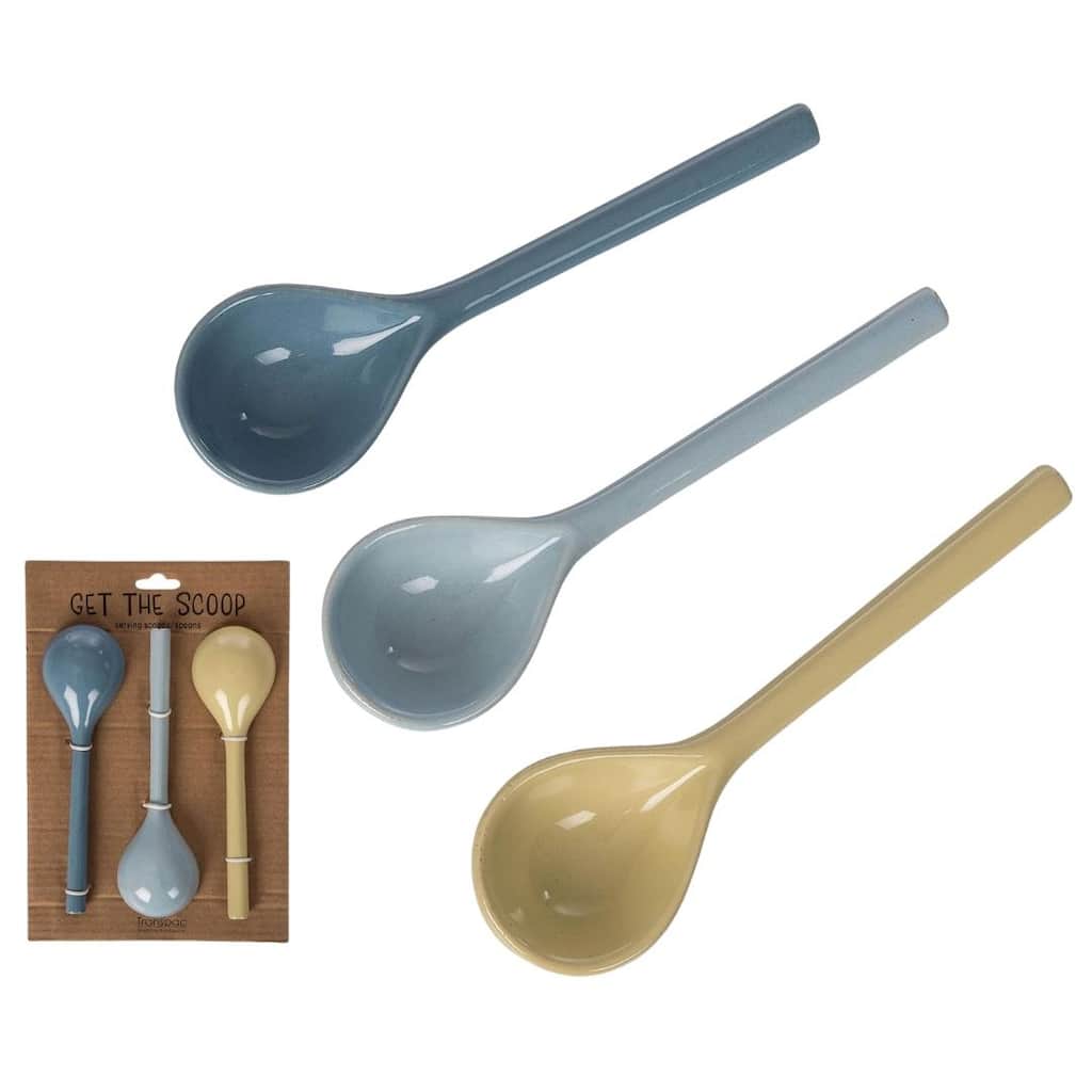 Transpac Ceramic Cottage Spoons Set of 3 Home Decorations Spring