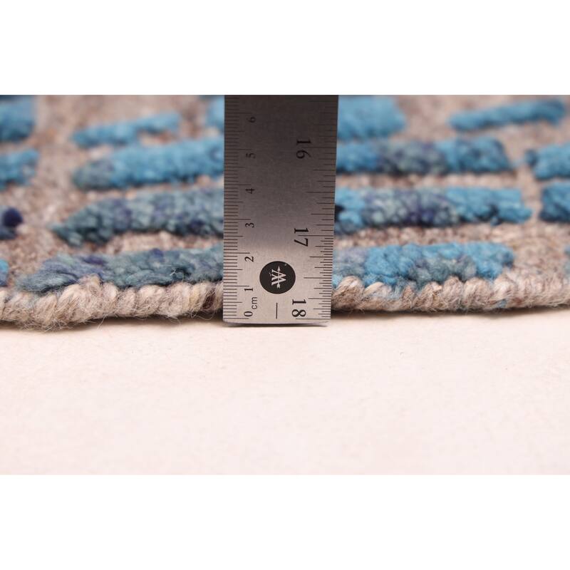 ECARPETGALLERY Hand-knotted Tangier Turquoise Wool Rug - 8'2 x 9'11