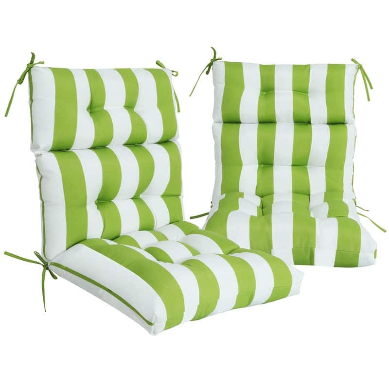2 Pcs Set High Back Patio Chair Cushions, 44'' x 22''x 4''Tufted Rocking Chair Cushions, for Garden Porch Home Office Chair Use