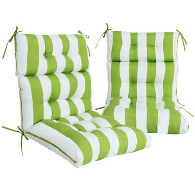 2 Pcs Set High Back Patio Chair Cushions, 44'' x 22''x 4''Tufted Rocking Chair Cushions, for Garden Porch Home Office Chair Use