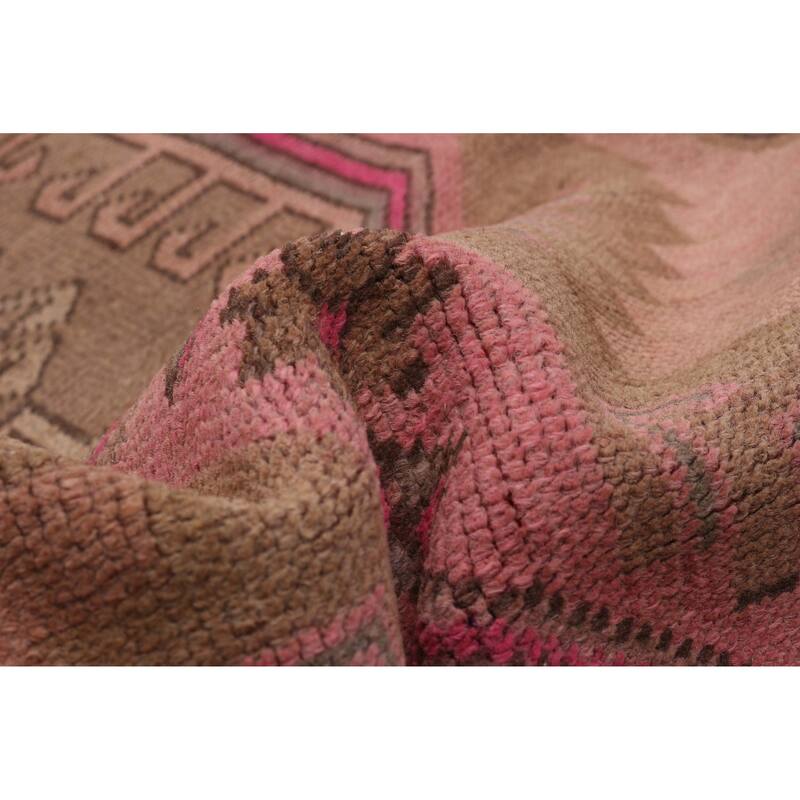 ECARPETGALLERY Hand-knotted Konya Anatolian Pink Wool Rug - 3'7 x 9'8