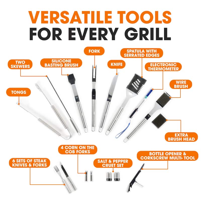 Cheer Collection 30 Piece BBQ Set with Aluminum Case